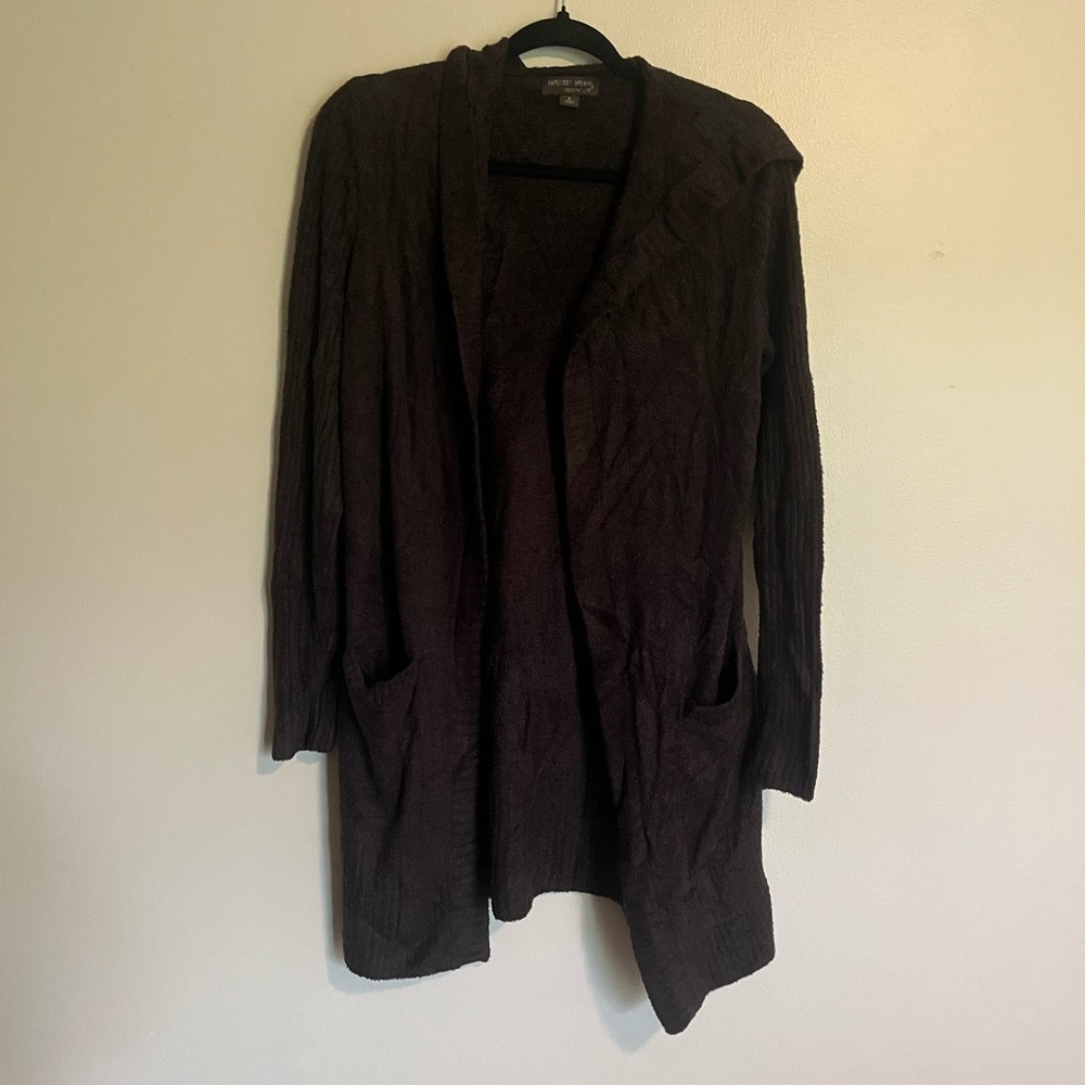 Barefoot dreams cozy chic lite hooded cardigan size small cozy comfy